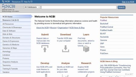 NCBI トップページ